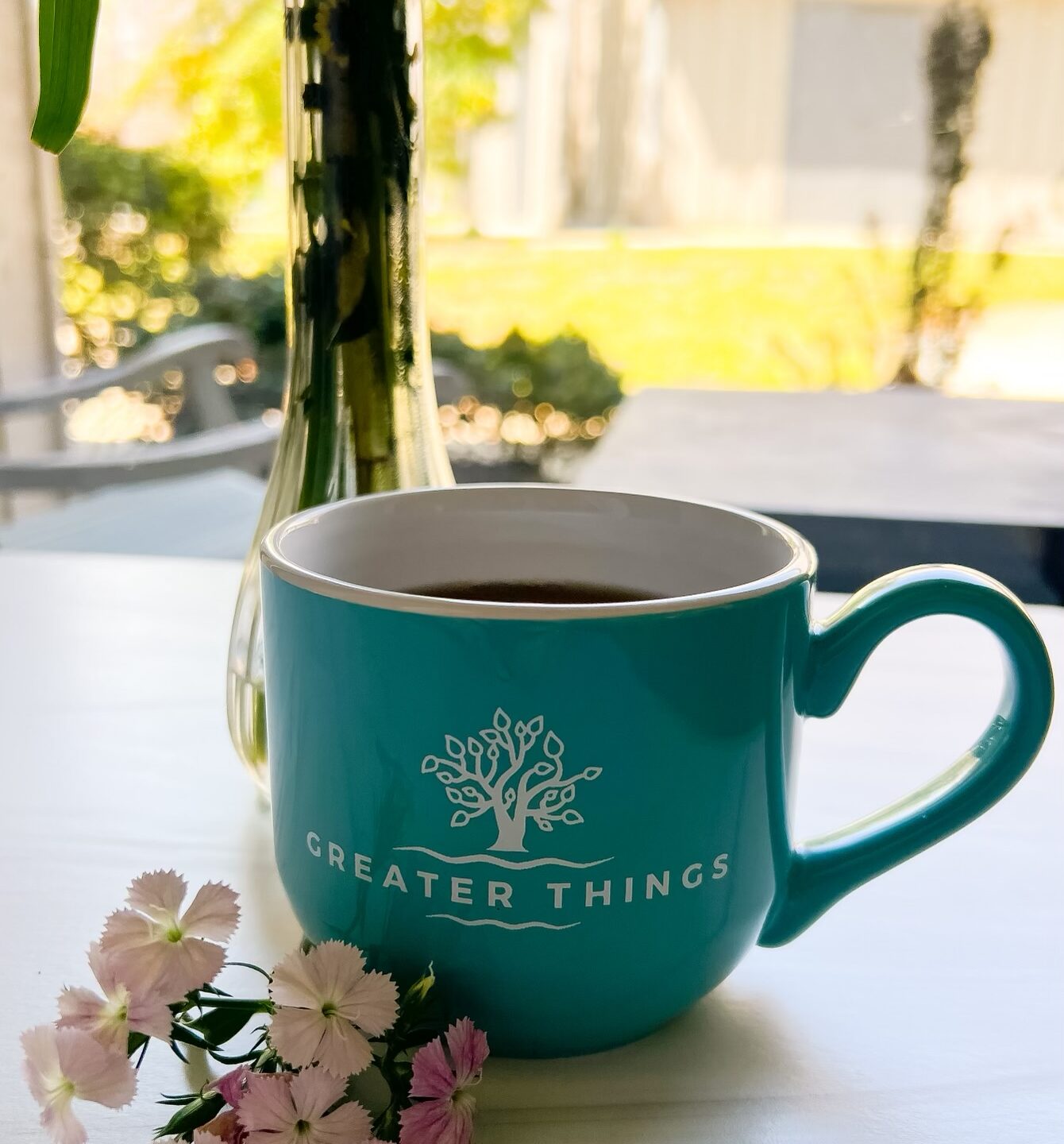 Teal Greater Things Logo Mug